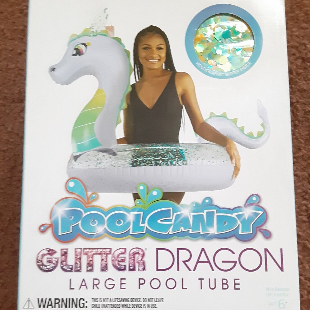 Pool candy glitter dragon: Large float 40" diameter